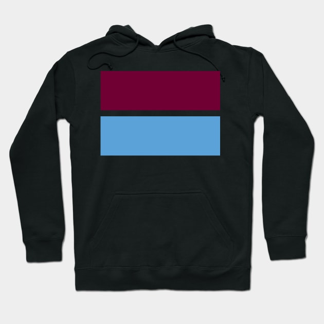 Aston Villa Claret and Blue Bands Hoodie by Culture-Factory